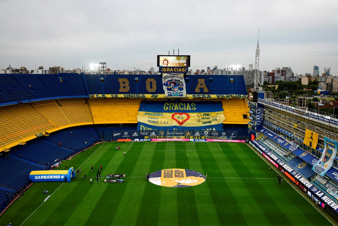 Boca players in moving Maradona tribute with legend’s daughter watching
