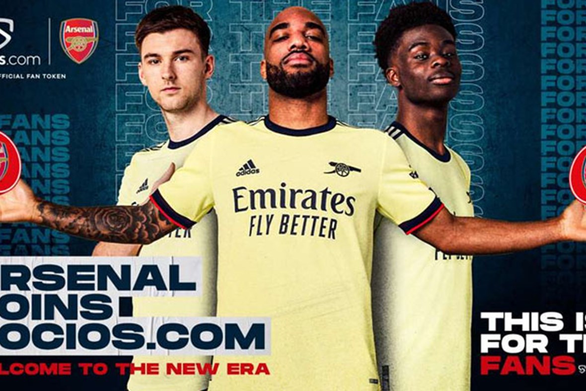 Arsenal fan token revealed by Socios platform